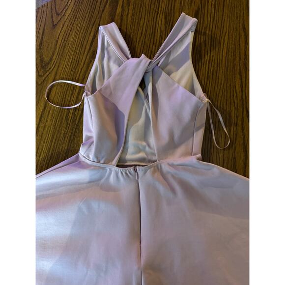 TRAC Mauve Pink Mini Skater Dress XS NWT Sleeveless Back Tie Cutout Fit & Flare - Picture 9 of 11